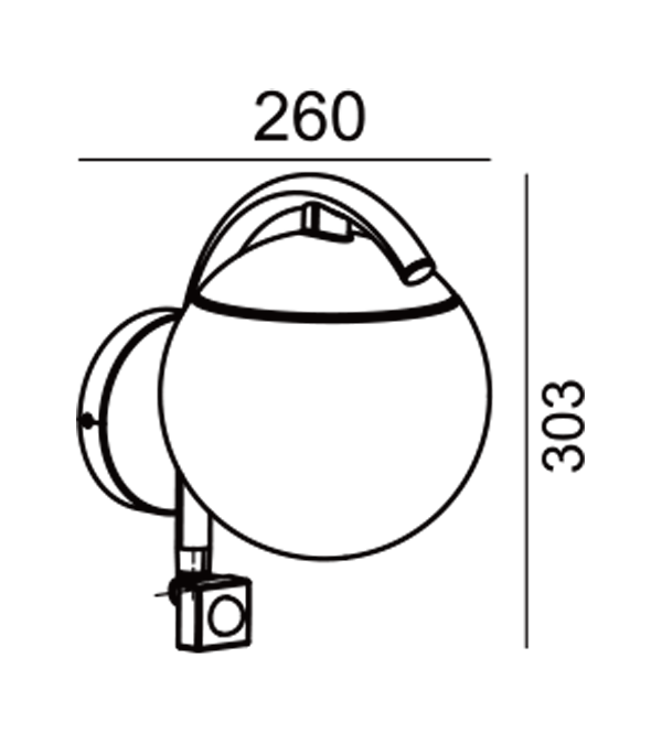 Parrot Bend Rund Glas Induktionsvæglampe HR60671S Parrot Bend Rund Glas Induktionsvæglampe HR60671S