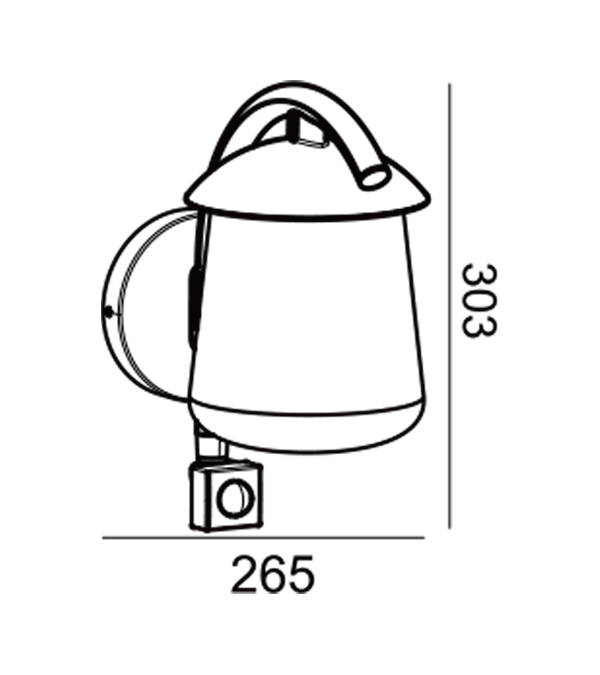 Parrot Bend Flat Top Glas Induktion Væglampe HR60673S Parrot Bend Flat Top Glas Induktion Væglampe HR60673S