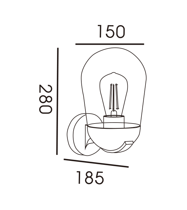 Rocket Head glas væglampe HR60111 Rocket Head glas væglampe HR60111