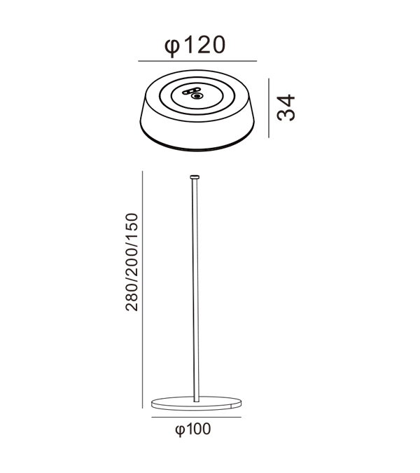 320 Høj flad opladning skrivebordslampe HR90052-320 320 Høj flad opladning skrivebordslampe HR90052-320