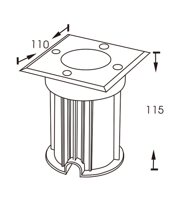 110 firkantet begravet lampe HR20023 110 firkantet begravet lampe HR20023