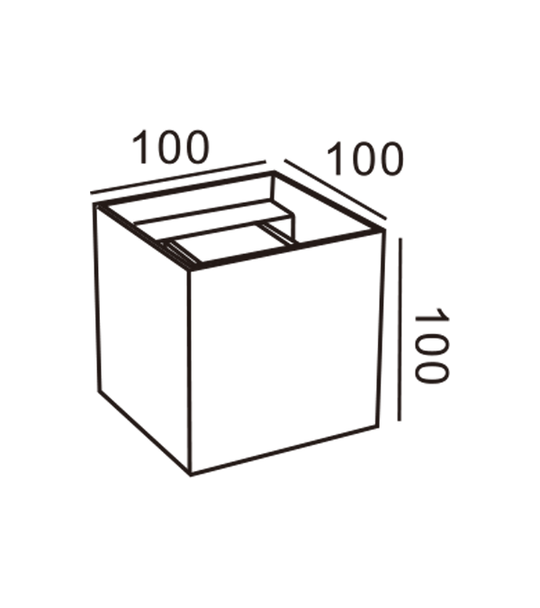 100 Square LED Tovejsdæmpende væglampe HR60432-LED 100 Square LED Tovejsdæmpende væglampe HR60432-LED